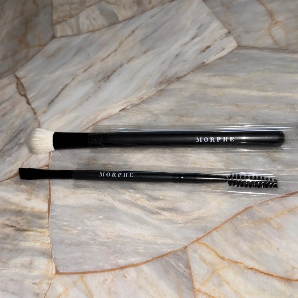 Morphe Dual Makeup Brush Set - Black and White Set of 2